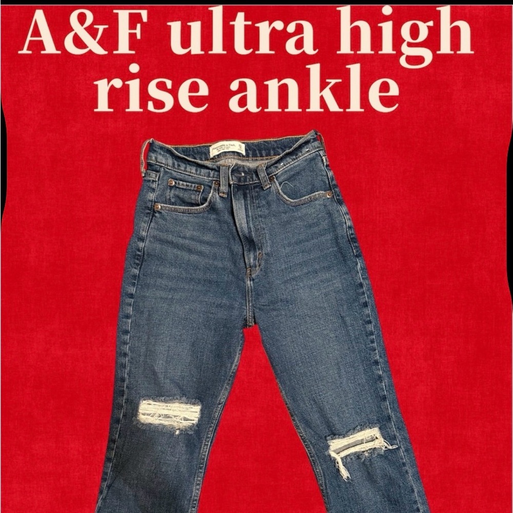 A&F Ultra High Rise Ankle Jeans